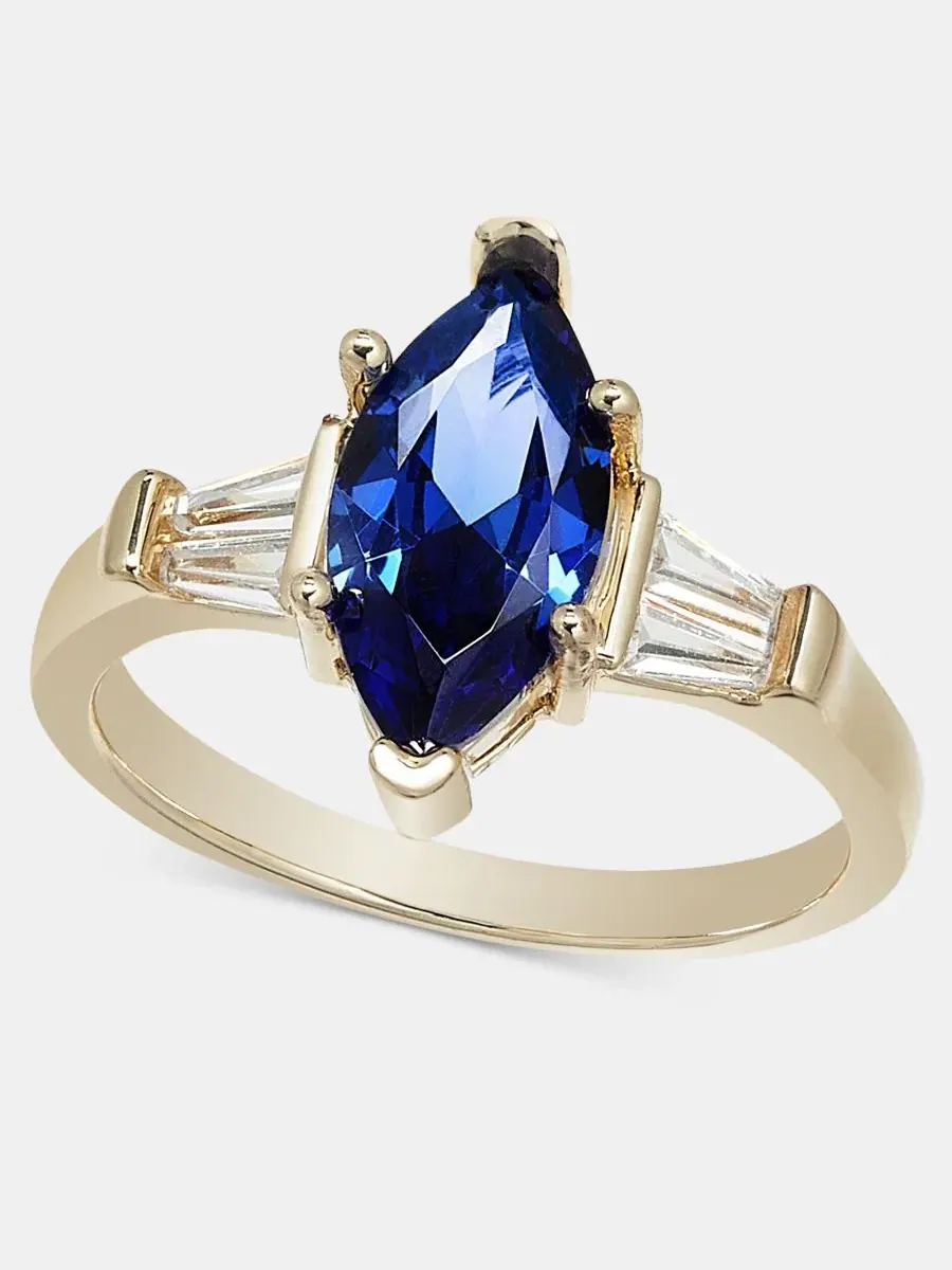 Кольцо с голубым кристаллом и кубическим цирконием Blue Crystal Marquise Ring Charter Club