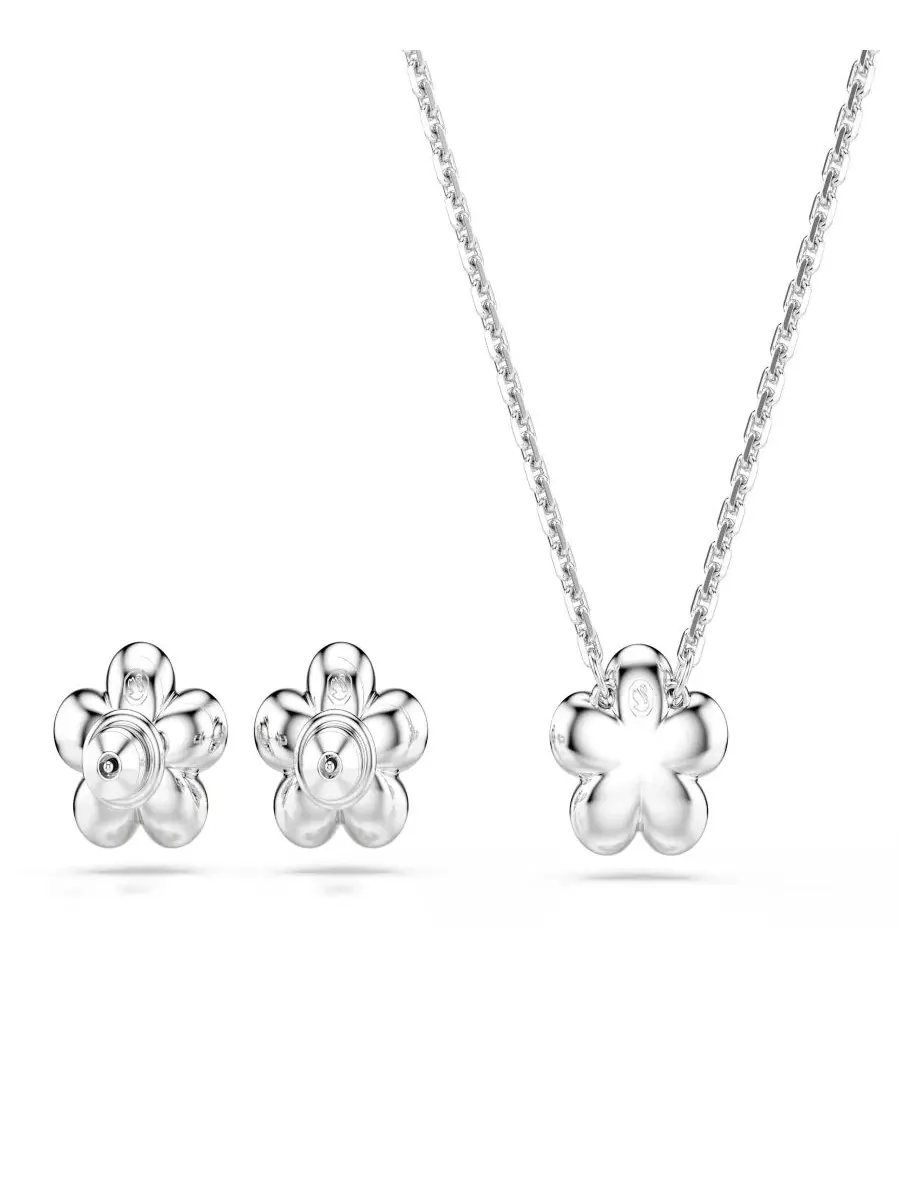 Комплект из колье и сережек Ariana Grande x Rhodium Plated с цветком груши и родиевым покрытием — изображение 6 из 9