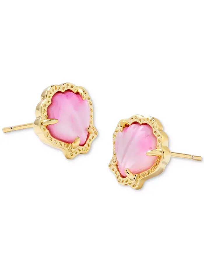 Серьги-гвоздики с ракушками, покрытыми 14-каратным золотом Kendra Scott — изображение 1 из 2, оттенок золотистый