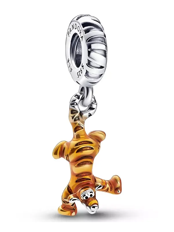 Серебряный кулон-подвеска Disney с изображением Винни-Пуха и Тигра Pandora — изображение 1 из 3, оттенок оранжевый