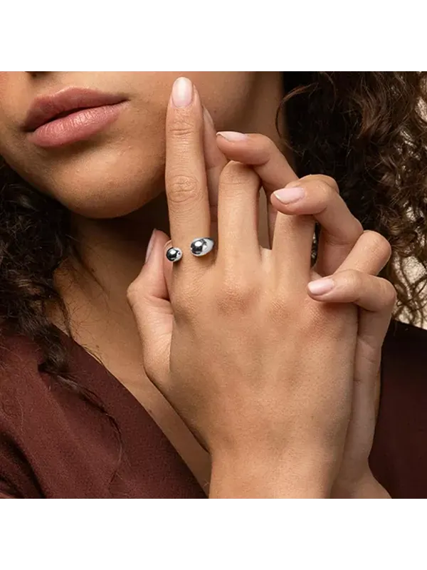 Регулируемое эффектное кольцо Samantha Bearfruit Jewelry — изображение 2 из 3, оттенок серебряный