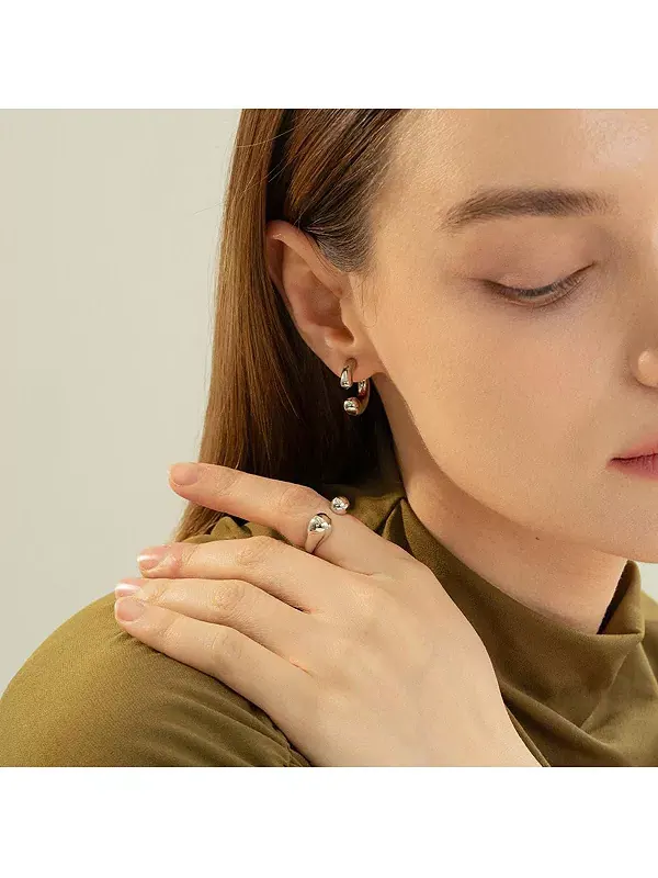 Регулируемое эффектное кольцо Samantha Bearfruit Jewelry — изображение 3 из 3, оттенок серебряный