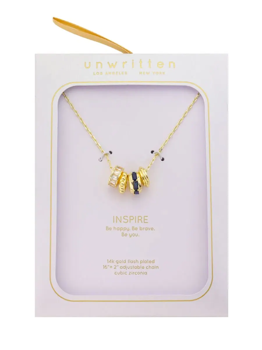 Кулон-подвеска с кристаллами Cubic Zirconia и цепочкой, позолоченный Unwritten — изображение 4 из 4, оттенок золото