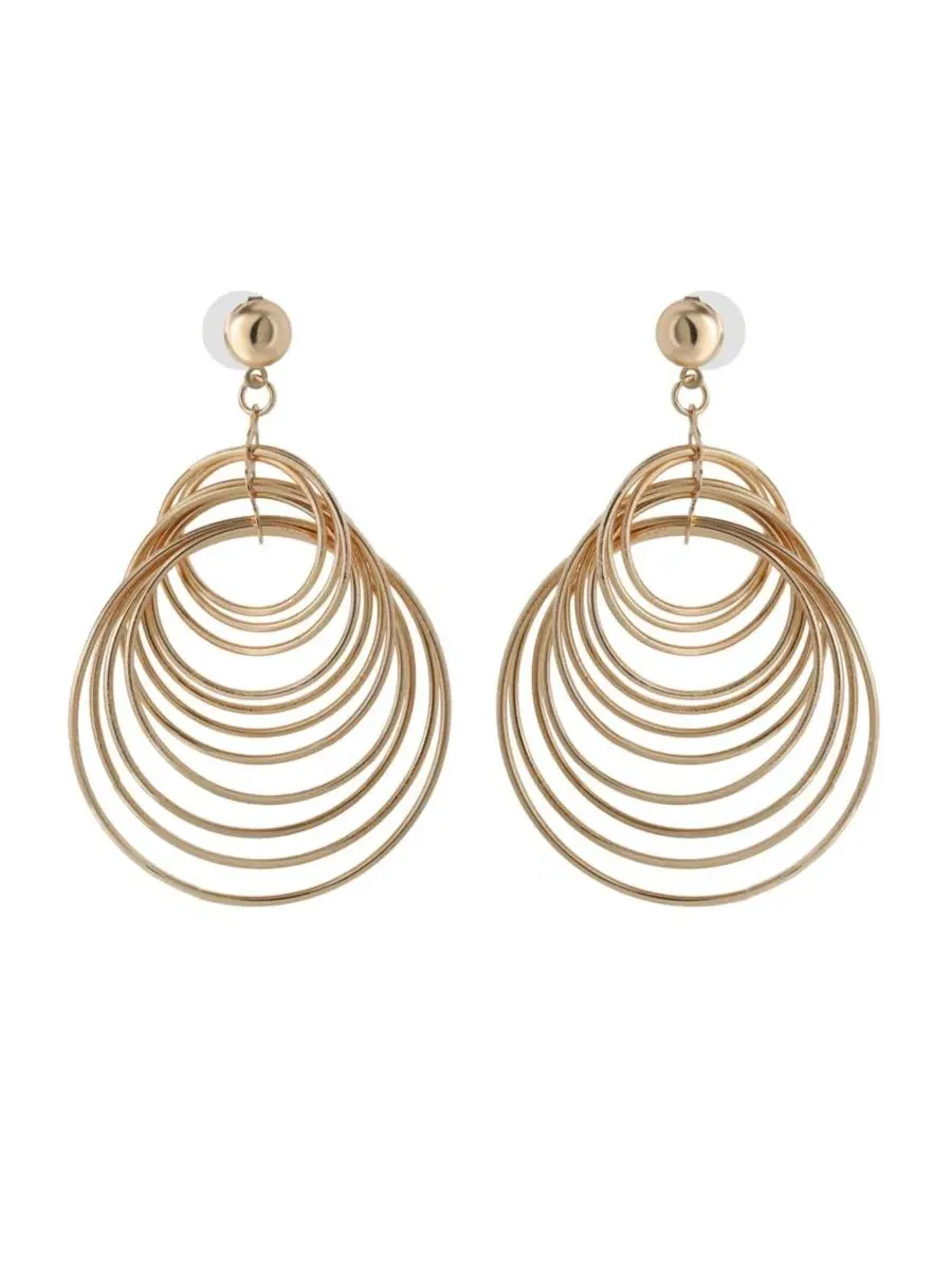 Серьги-каффы с каскадом из колец — изображение 1 из 5, оттенок золотистый