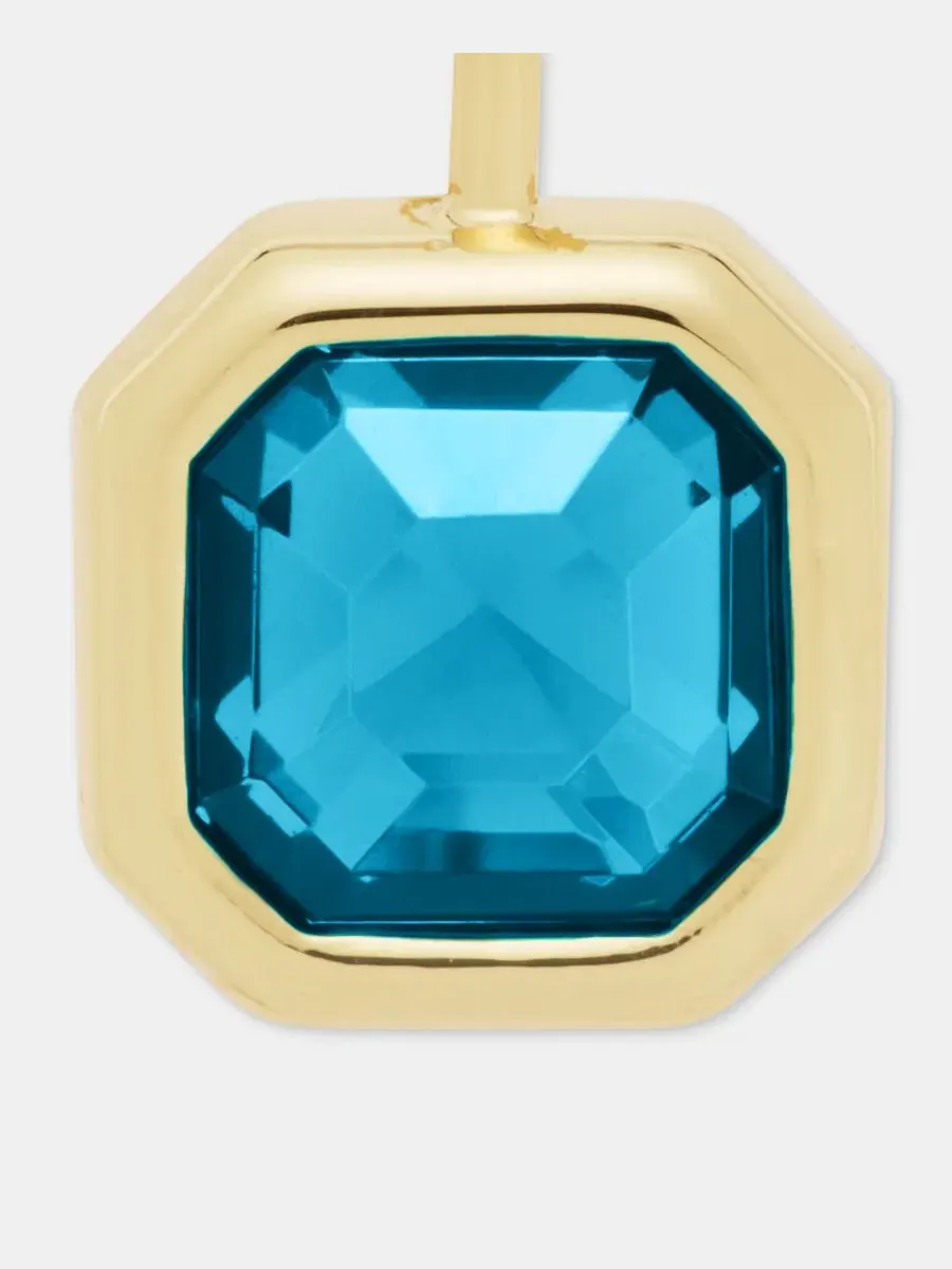 Серьги-подвески с граненым камнем Stone Drop Earrings Lauren Ralph Lauren — изображение 4 из 4, оттенок темно-синий