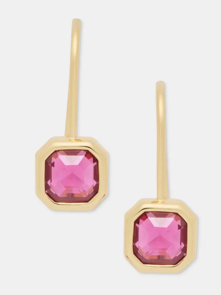 Серьги-подвески с граненым камнем Stone Drop Earrings Lauren Ralph Lauren — изображение 1 из 4, оттенок розовый