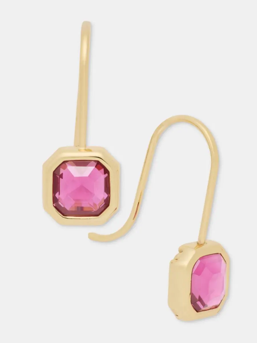 Серьги-подвески с граненым камнем Stone Drop Earrings Lauren Ralph Lauren — изображение 2 из 4, оттенок розовый