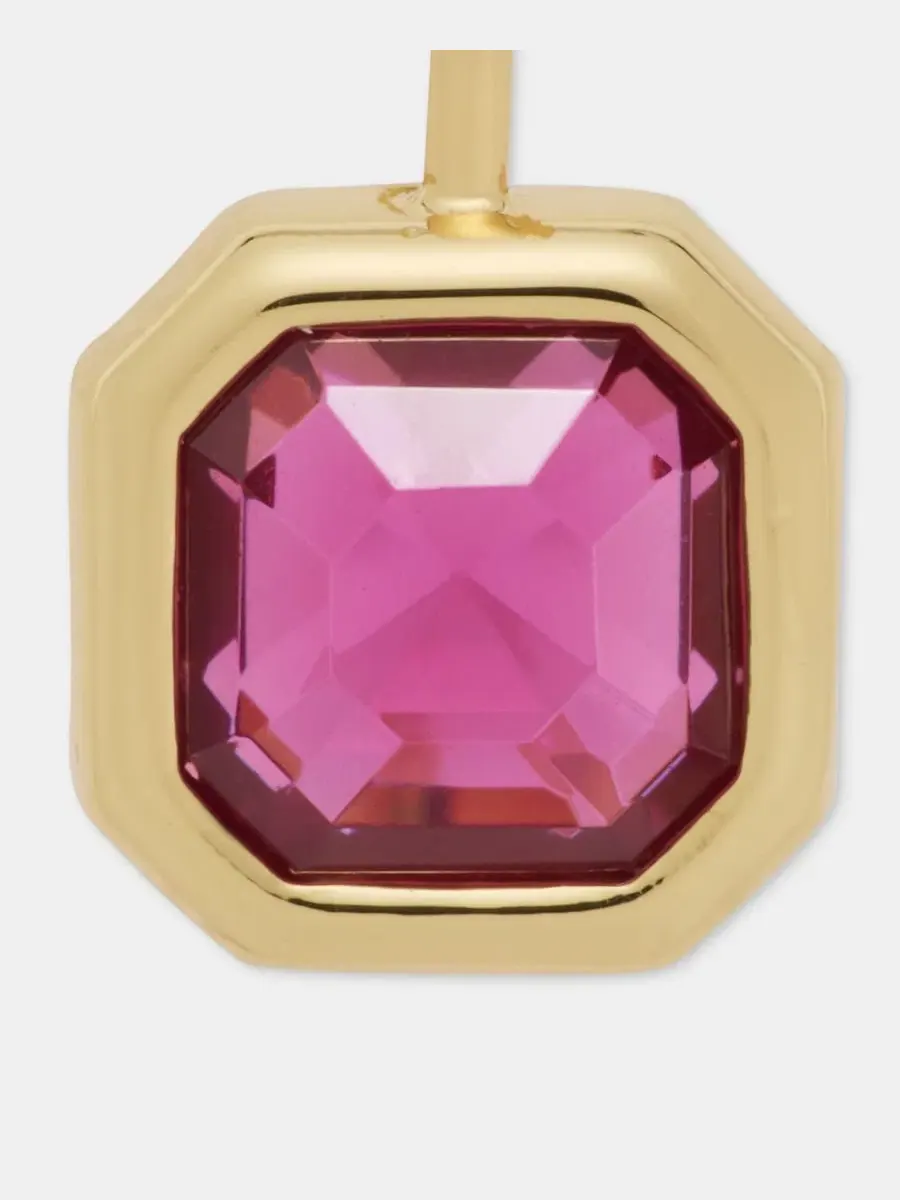 Серьги-подвески с граненым камнем Stone Drop Earrings Lauren Ralph Lauren — изображение 4 из 4, оттенок розовый