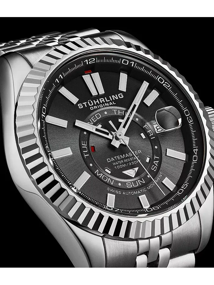 Мужские швейцарские автоматические часы Datemaster II из нержавеющей стали, корпус 42 мм — изображение 5 из 6, оттенок черный