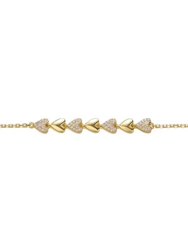 Браслет из стерлингового серебра 14 карат с тонкими звеньями, покрытыми желтым золотом и — изображение 2 из 2