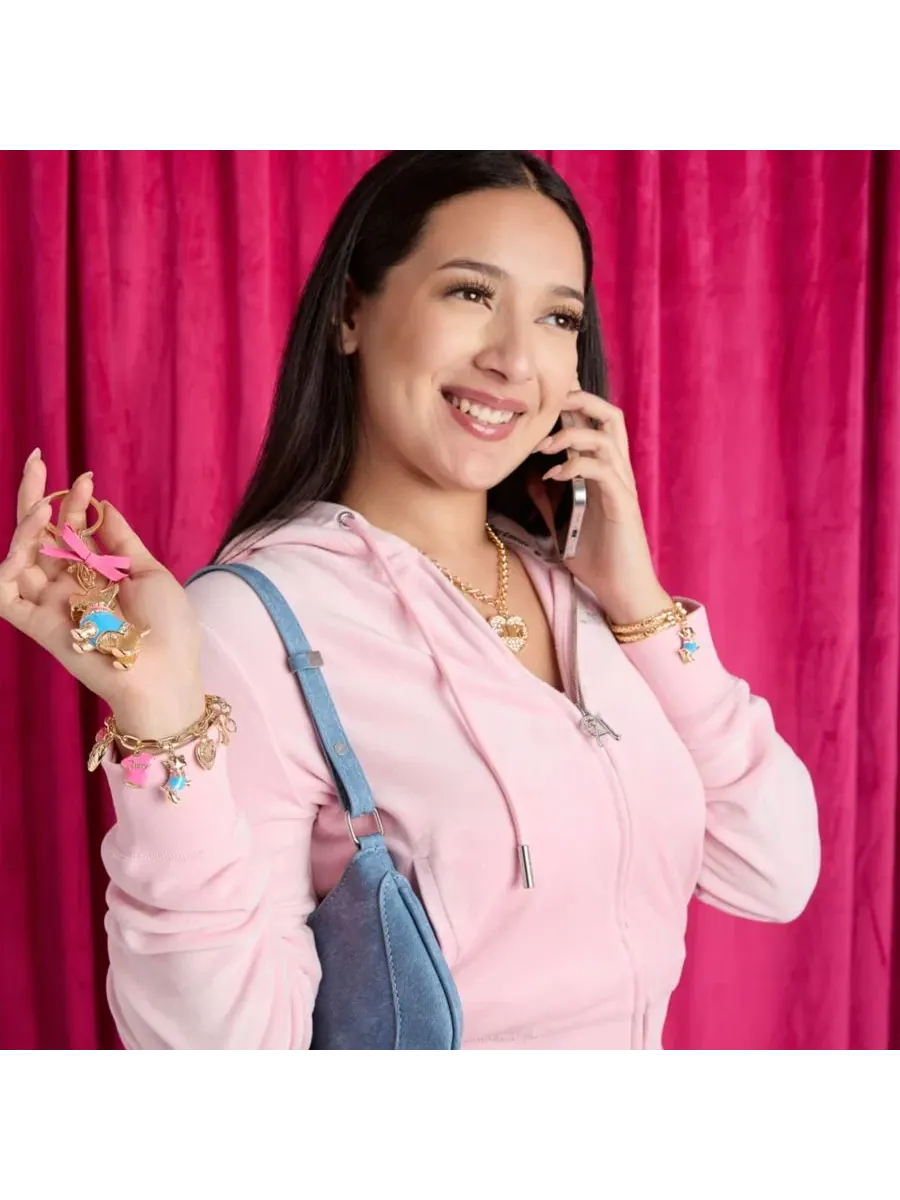 Браслет с подвесками: бантик, собачка и сердечко - 19 см Juicy Couture — изображение 2 из 10, оттенок нет цвета
