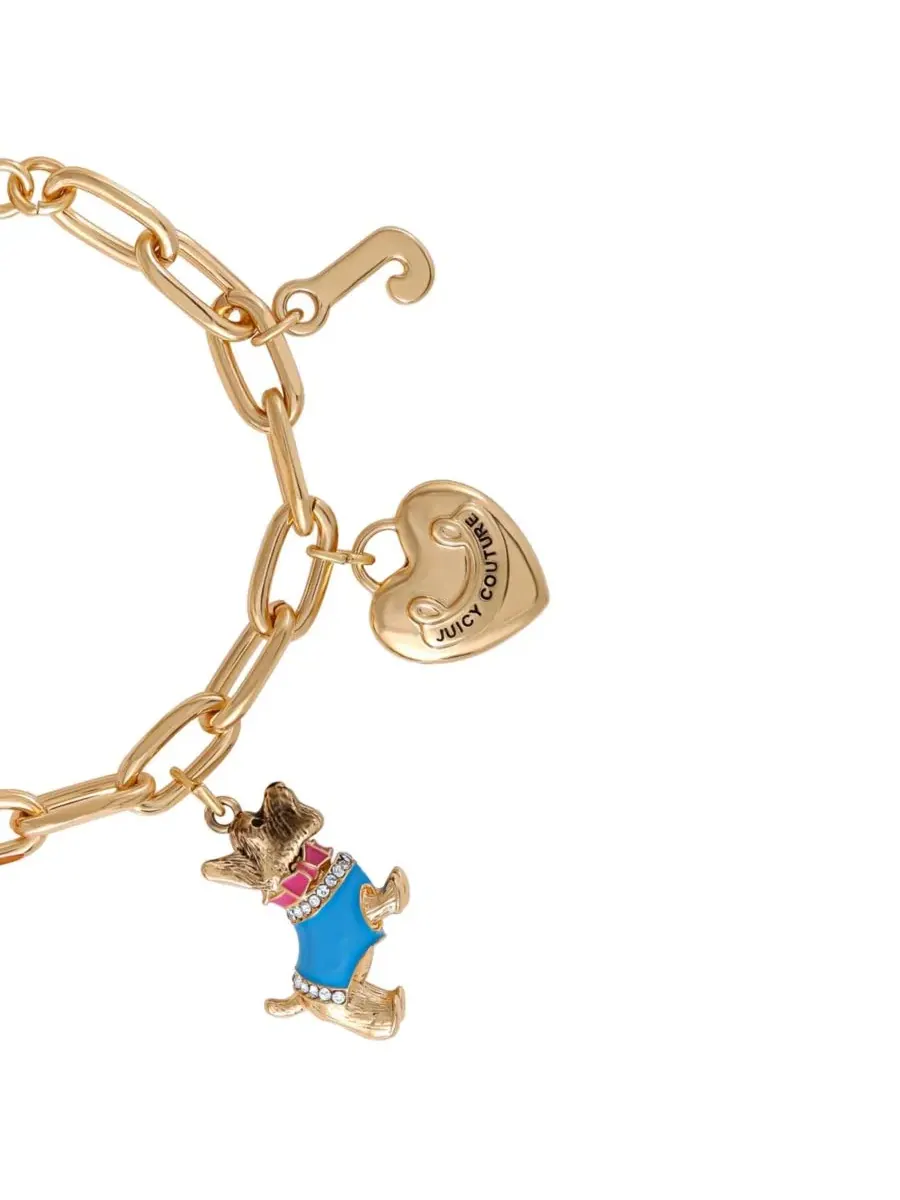 Браслет с подвесками: бантик, собачка и сердечко - 19 см Juicy Couture — изображение 8 из 10, оттенок нет цвета