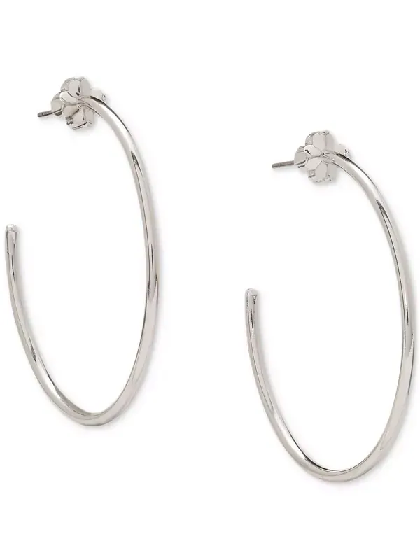 Серьги-Кольца в форме цветка-пика среднего размера, 1,63 дюйма Kate Spade New York — изображение 1 из 4, оттенок серебряный
