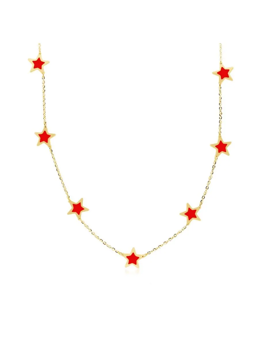 Колье Coral Star Station из 14-каратного золота The Lovery — изображение 1 из 3, оттенок коралл