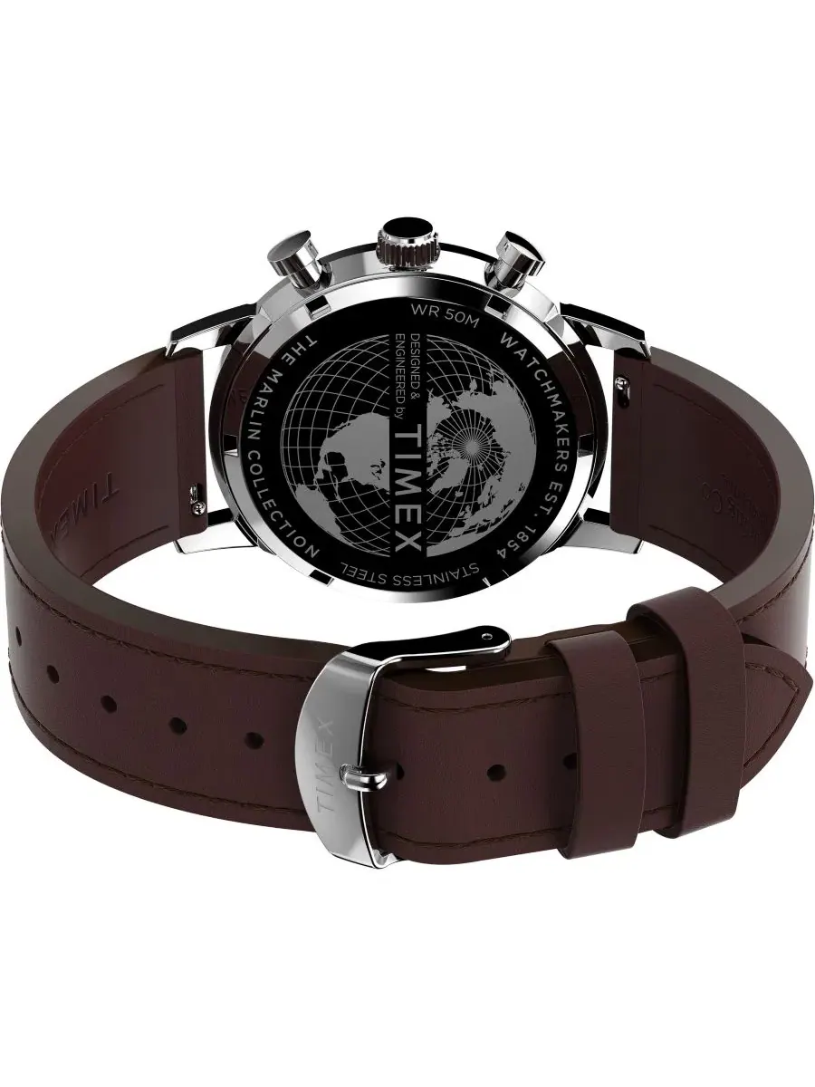 Мужские часы-хронограф Timex Marlin Chronograph Tachymeter, 40 мм — изображение 5 из 6, оттенок коричневый
