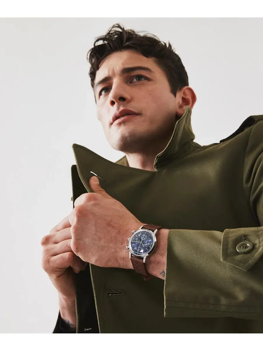 Мужские часы-хронограф Timex Marlin Chronograph Tachymeter, 40 мм — изображение 6 из 6, оттенок коричневый