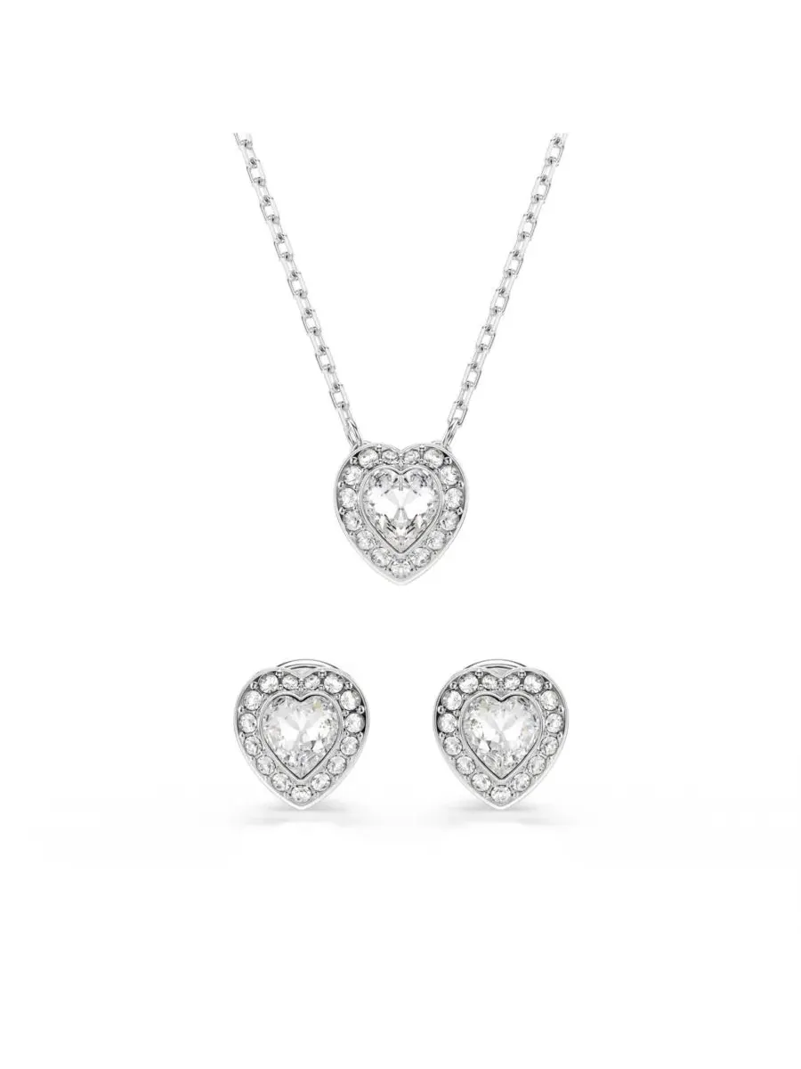 Комплект украшений с сердцем и кристаллами, модель Ariana Grande x Swarovski Rhodium Plated Heart — изображение 8 из 13