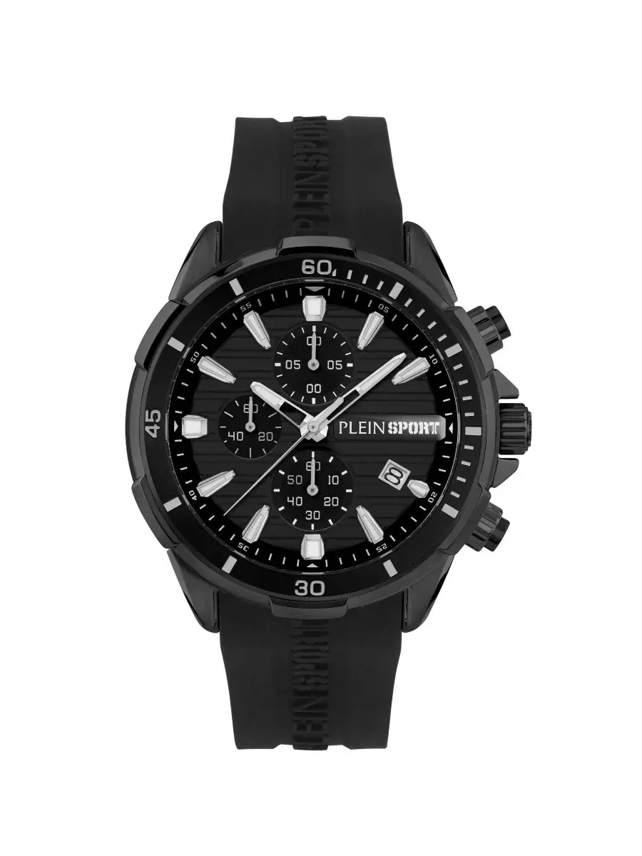 Хронограф Impact Chronograph Date Quartz, 46 мм Plein Sport — черный