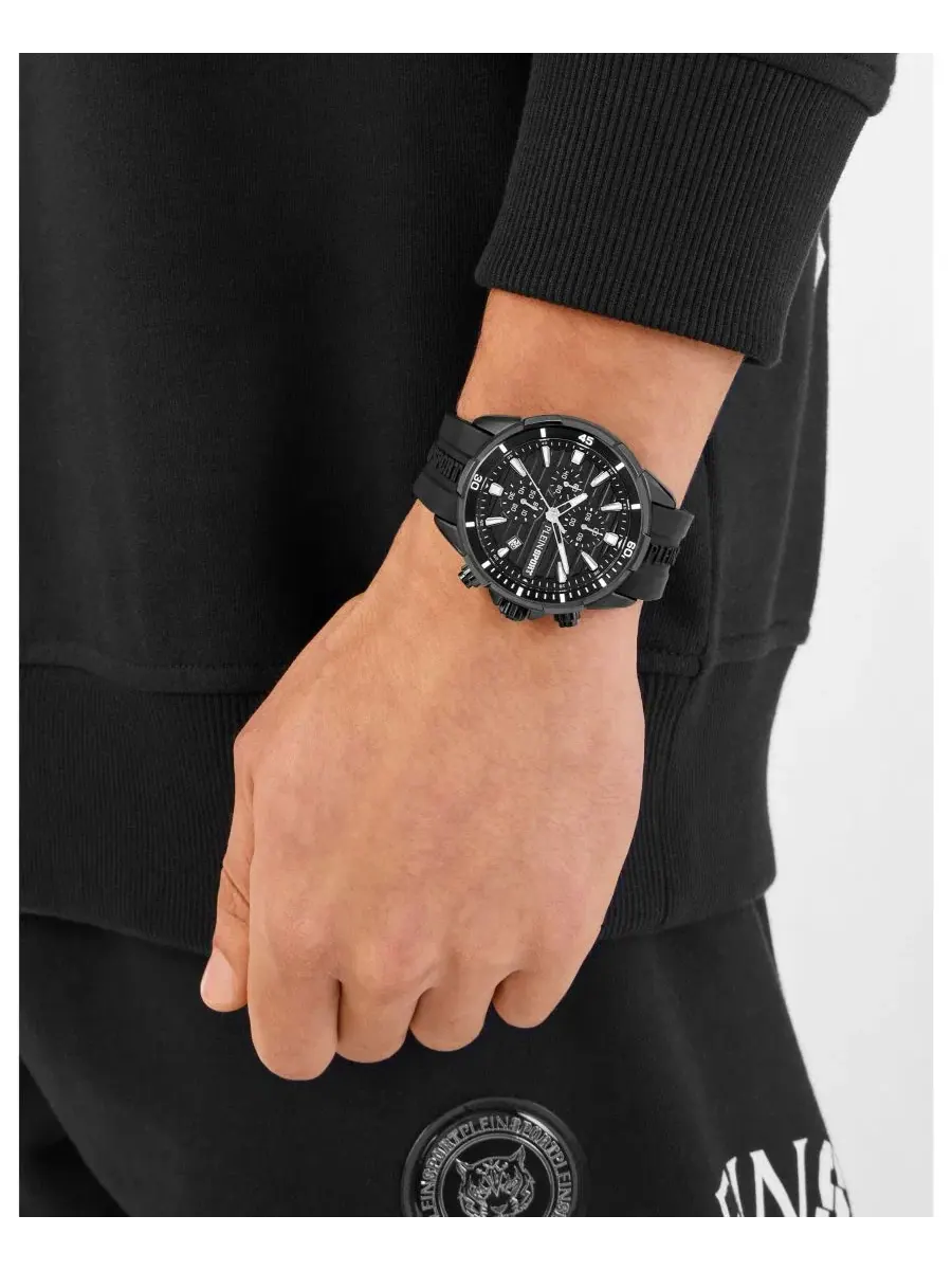 Хронограф Impact Chronograph Date Quartz, 46 мм Plein Sport — изображение 5 из 5, оттенок черный