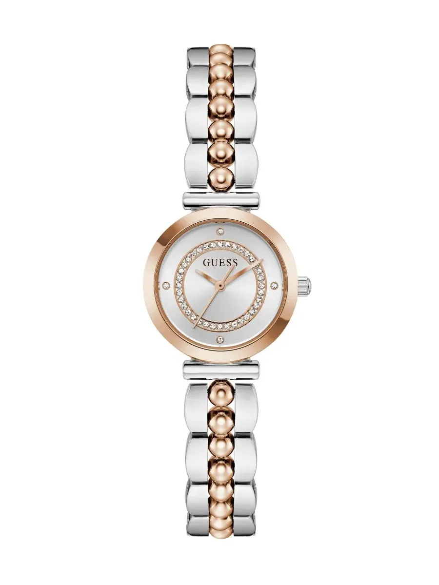 Женские часы с кварцевым механизмом из двухцветной стали 26 мм GUESS