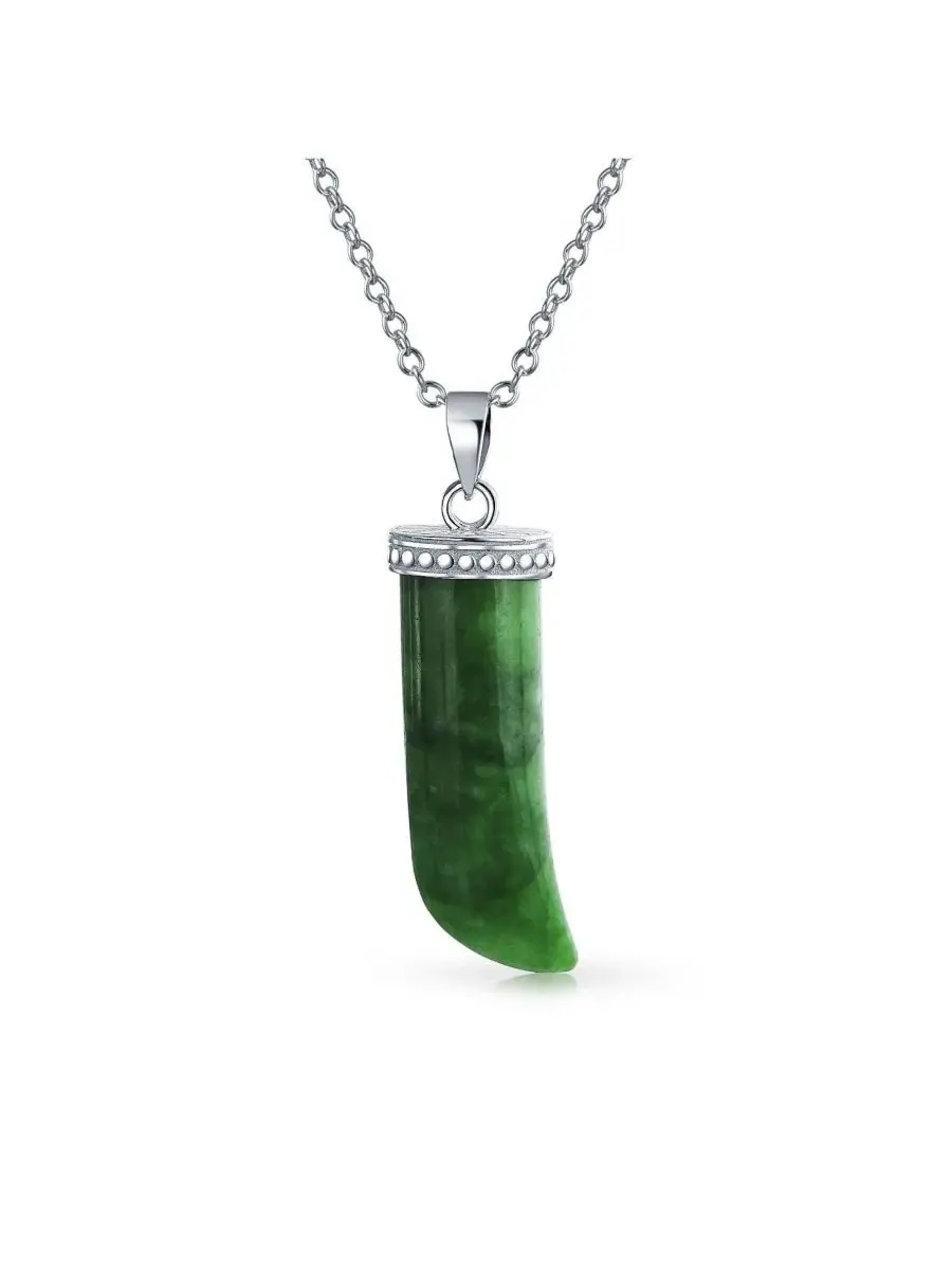 Подвеска-амулет с нефритом и рогом изобилия Bling Jewelry — изображение 1 из 3, оттенок темный зеленый