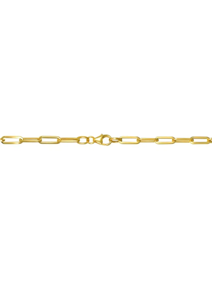 Браслет Paperclip Chain 7.5" в 10k желтом золоте Italian Gold — изображение 2 из 4, оттенок желтый золотистый