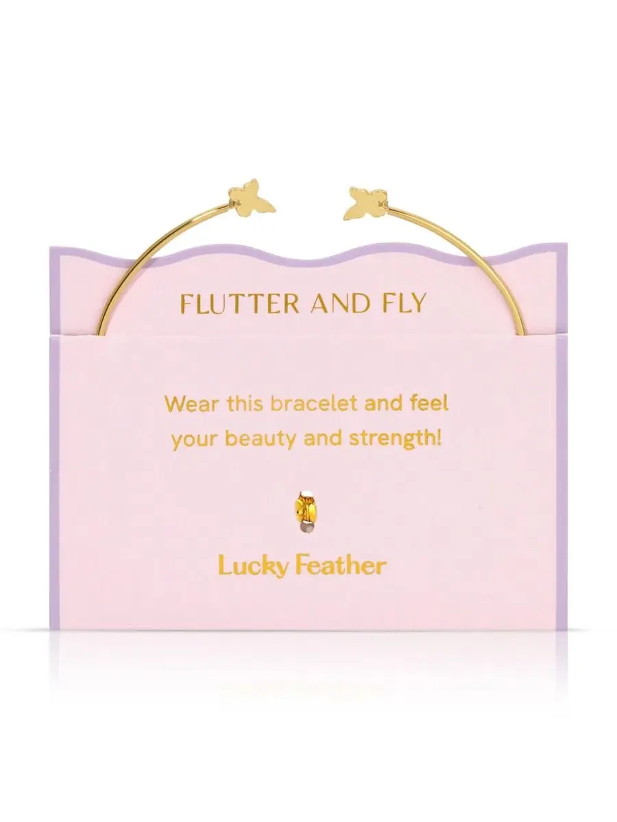 Браслет-манжета с бабочками, Flutter and Fly LUCKY FEATHER — мульти