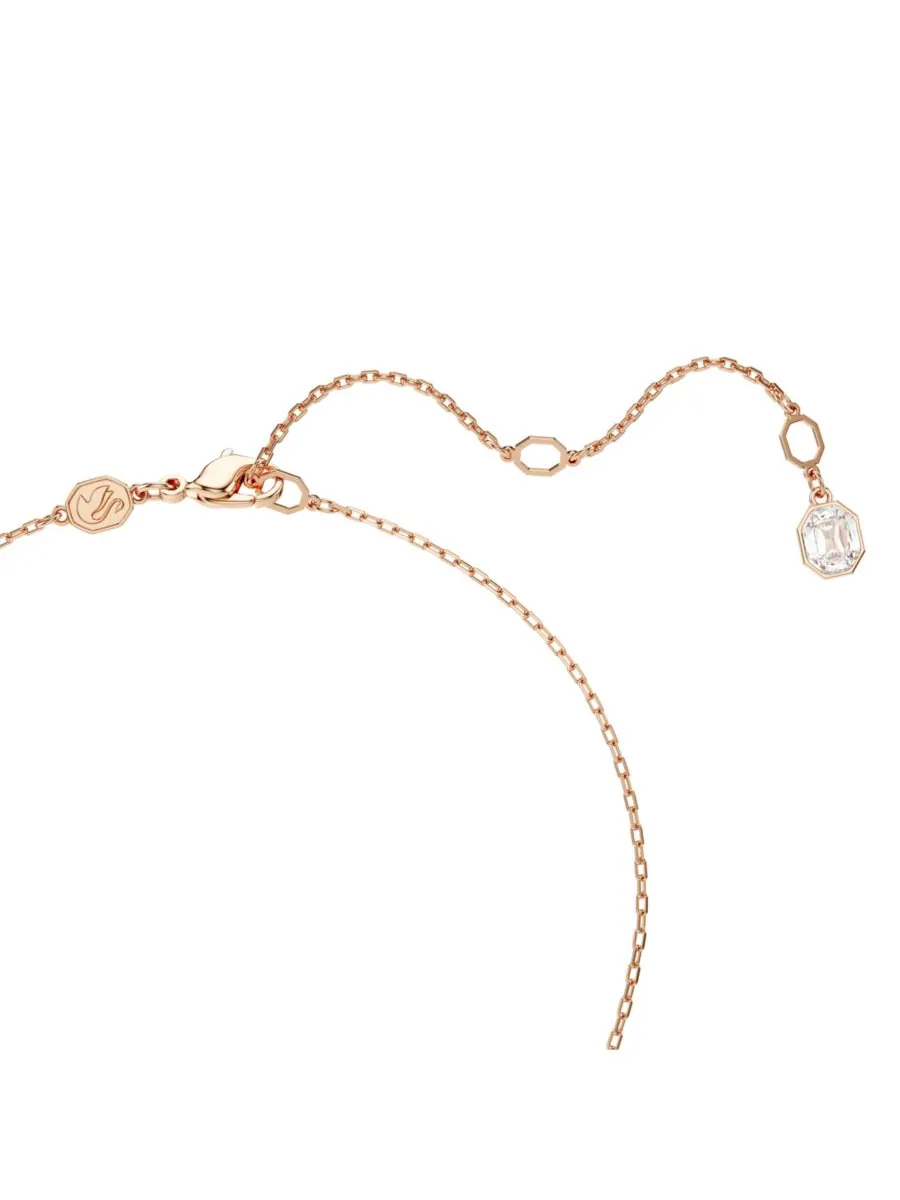 Кулон Constella, круглая огранка, белое колье Swarovski — изображение 3 из 9, оттенок розовый золотистый