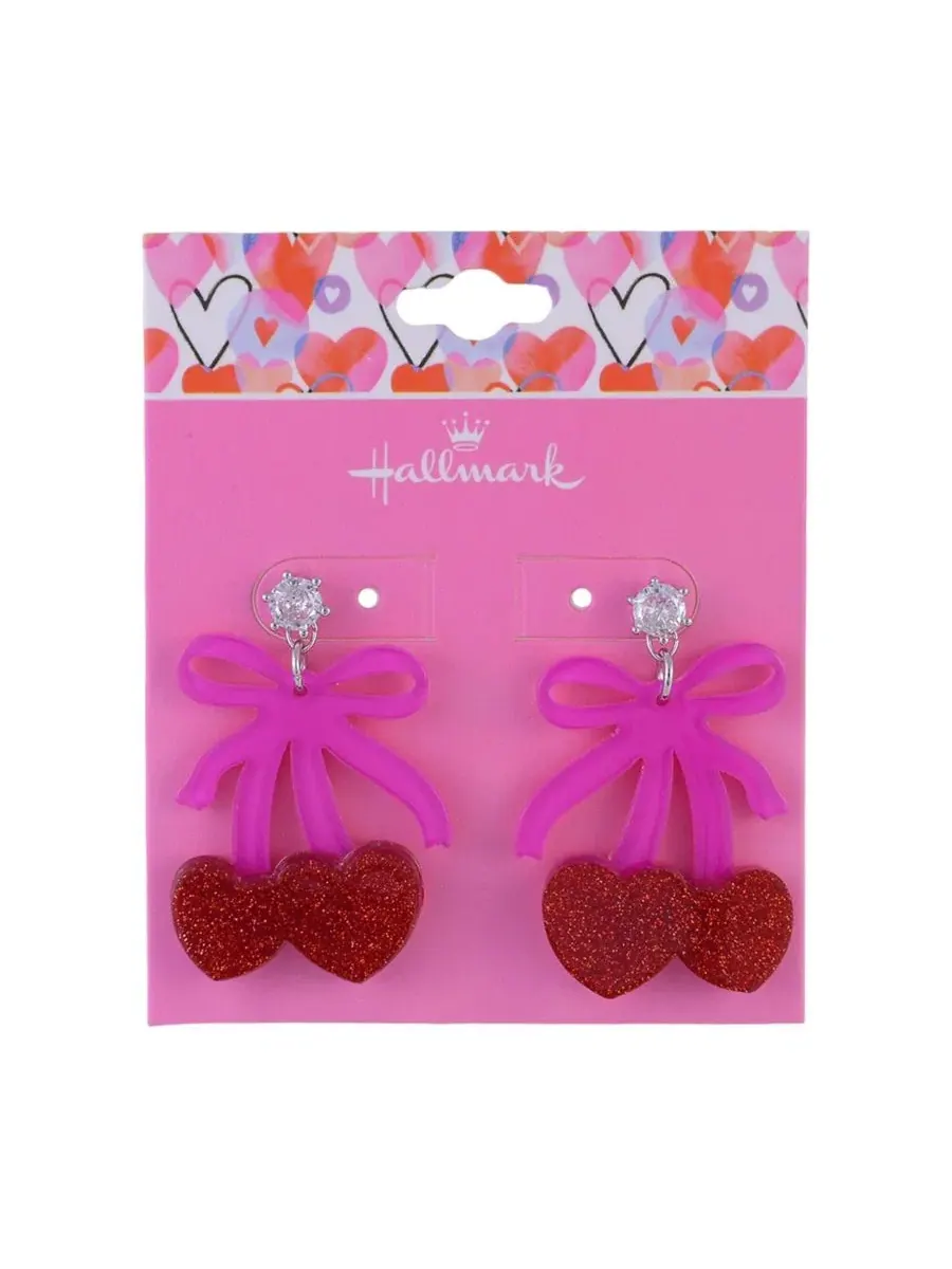 Серьги-подвески с бантом и вишенкой Hallmark — изображение 4 из 4, оттенок нет цвета