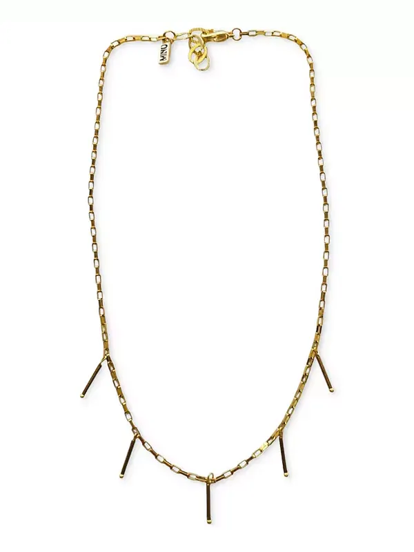Золотистое ожерелье с подвеской-планкой, 16 дюймов + удлинитель 1 дюйм Minu Jewels