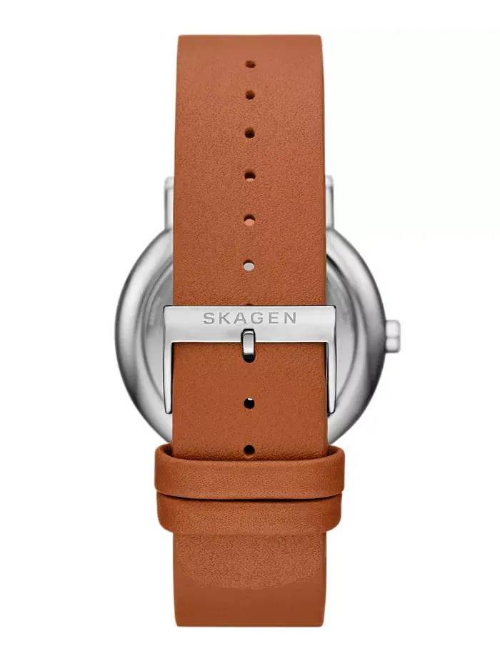 Мужские часы Signatur Quartz с многофункциональностью, коричневый кожаный ремешок, 40 мм Skagen — изображение 3 из 3