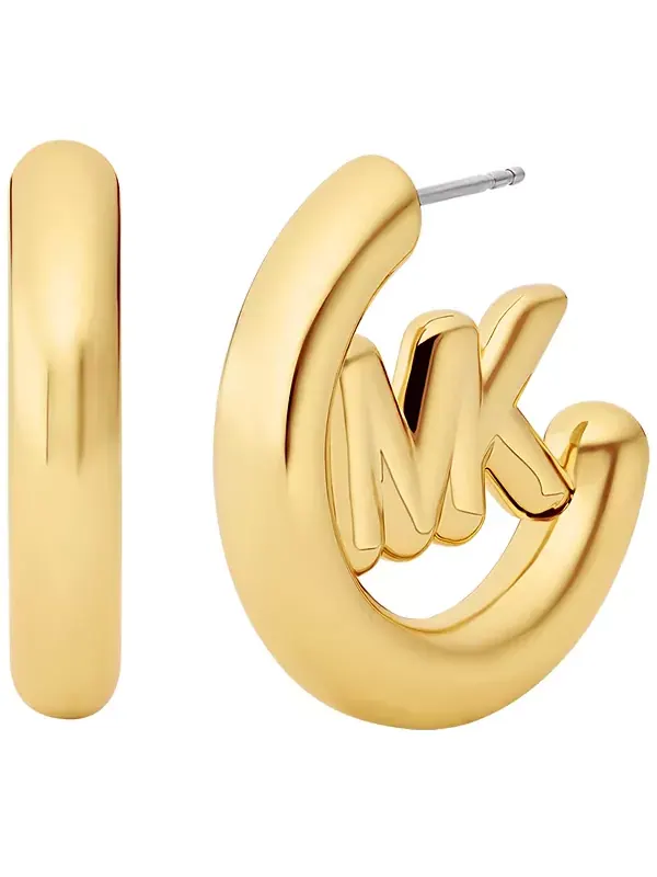 Серьги-Кольца с логотипом Michael Kors — изображение 1 из 3, оттенок золото