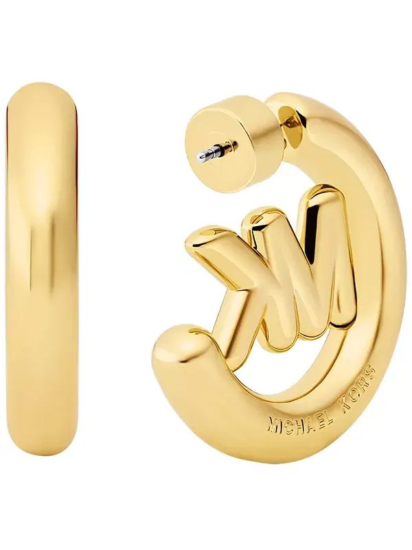 Серьги-Кольца с логотипом Michael Kors — изображение 2 из 3, оттенок золото