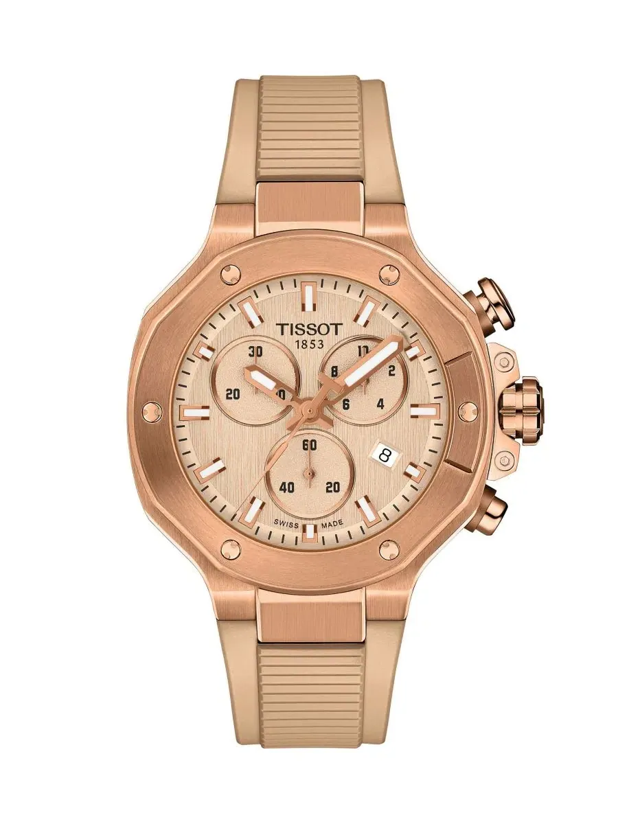 Хронограф Tissot T-Race с розовым золотом, 38 мм Tissot — изображение 1 из 7, оттенок нудовый