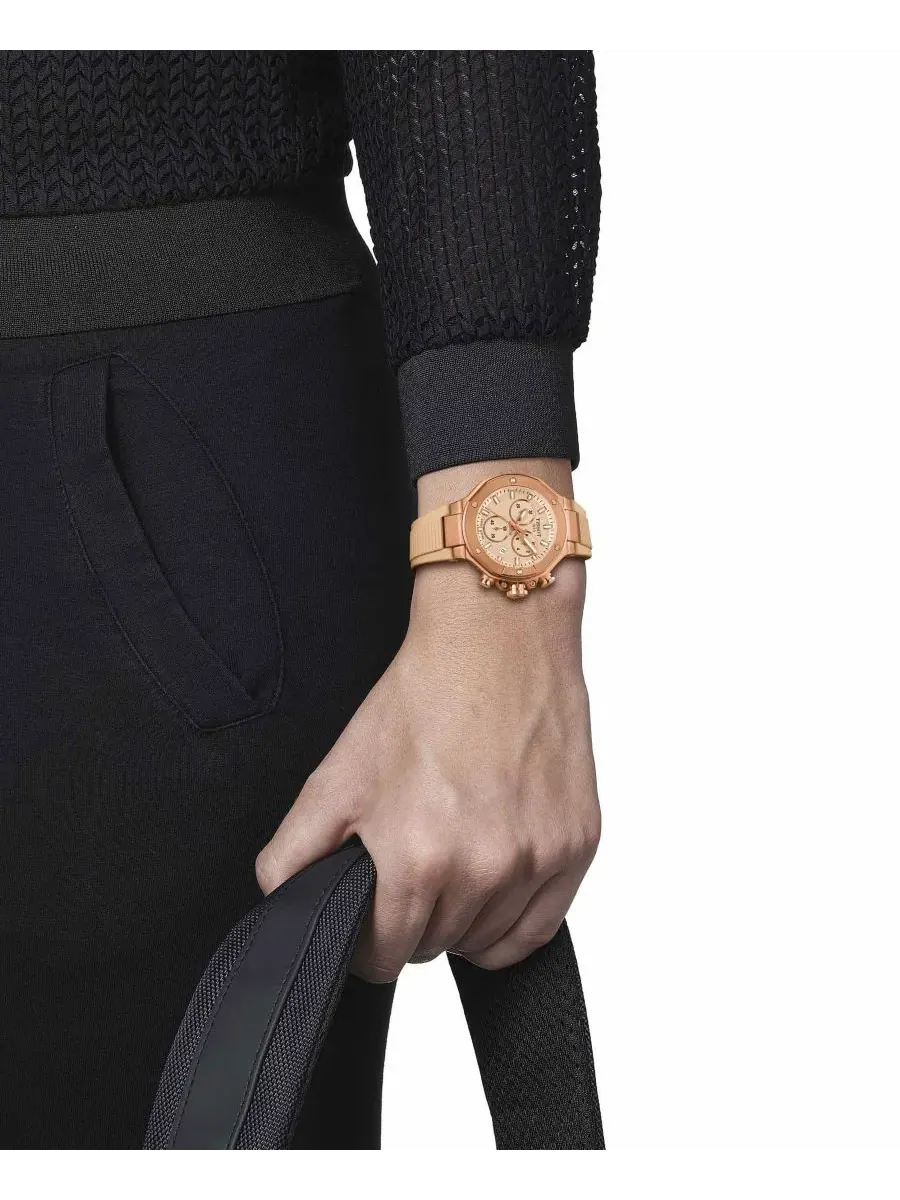 Хронограф Tissot T-Race с розовым золотом, 38 мм Tissot — изображение 5 из 7, оттенок нудовый