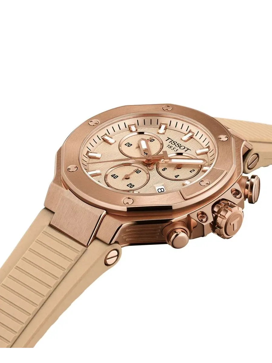 Хронограф Tissot T-Race с розовым золотом, 38 мм Tissot — изображение 6 из 7, оттенок нудовый