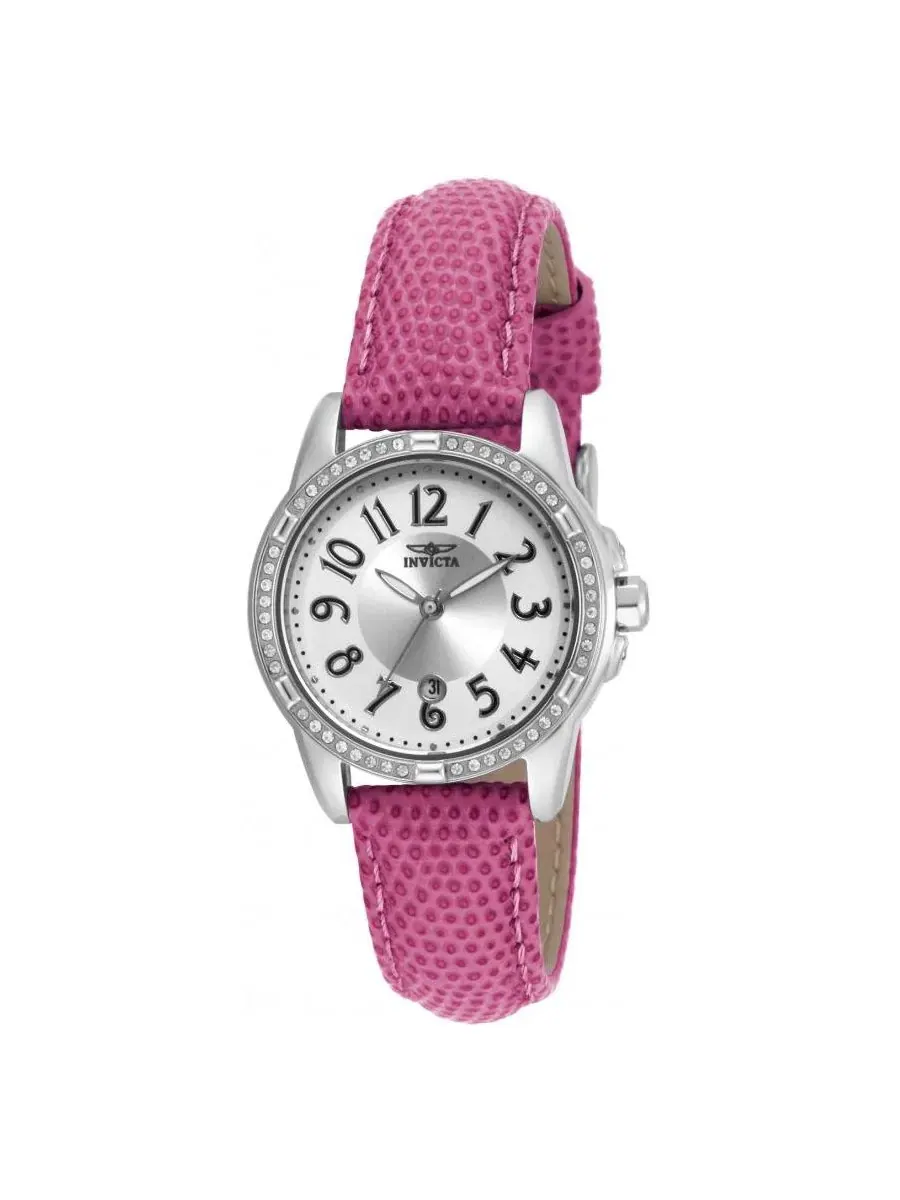 Женские часы Angel Quartz с браслетом из розовой кожи Invicta