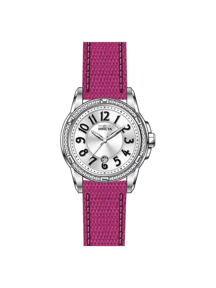 Женские часы Angel Quartz с браслетом из розовой кожи Invicta — изображение 2 из 3, оттенок розовый
