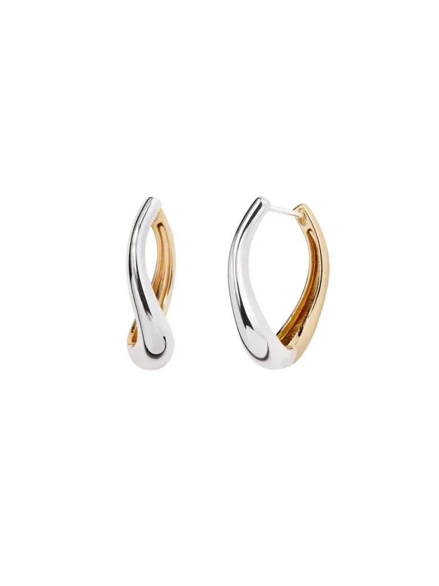 Серьги-гвоздики с эффектом омбре Ash Wavy Two Tone Hoops Little Sky Stone