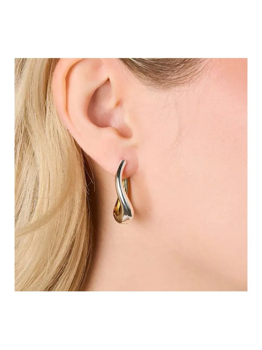 Серьги-гвоздики с эффектом омбре Ash Wavy Two Tone Hoops Little Sky Stone — изображение 2 из 4