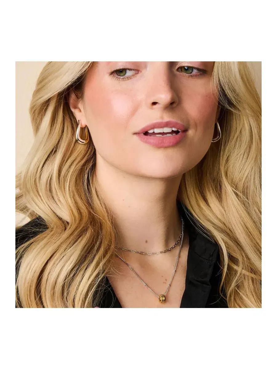 Серьги-гвоздики с эффектом омбре Ash Wavy Two Tone Hoops Little Sky Stone — изображение 4 из 4