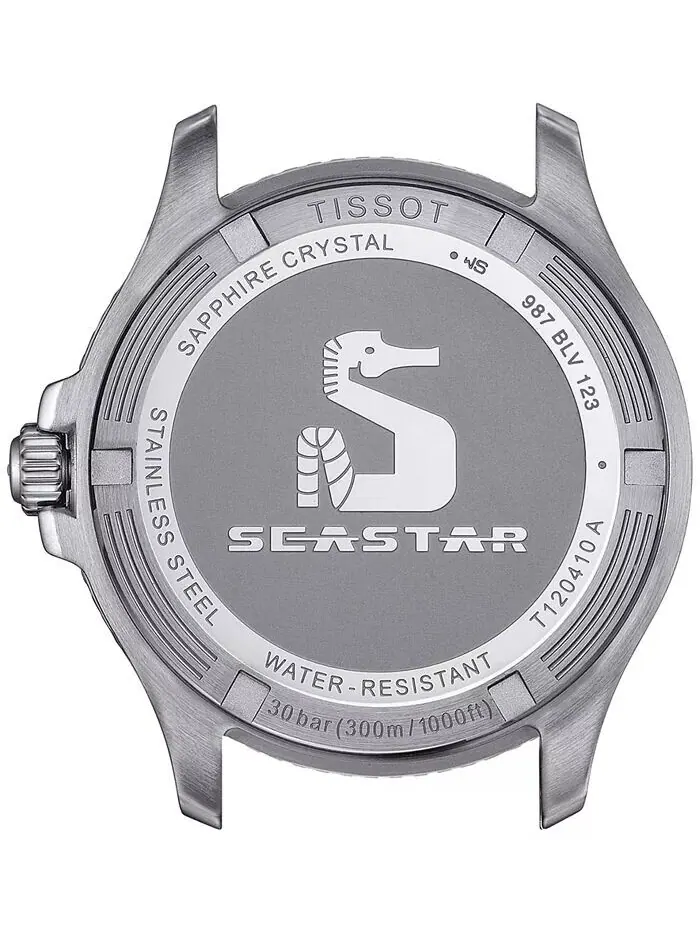 Мужские швейцарские часы Seastar 1000 с двухцветным браслетом из нержавеющей стали, 40 мм Tissot — изображение 3 из 5