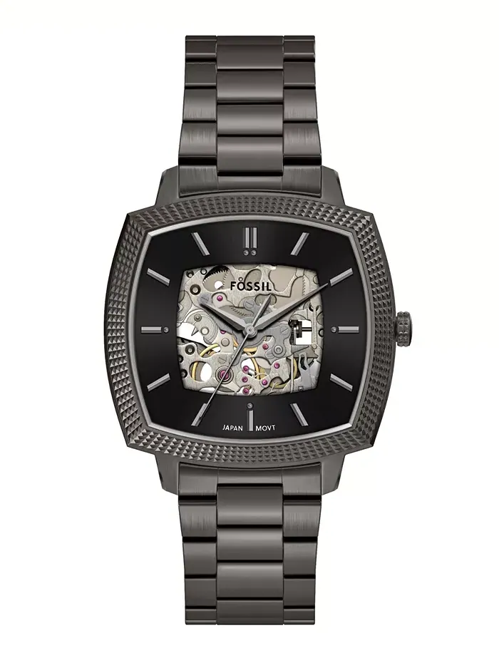 Унисекс часы Nick Jonas x Machine Luxe Automatic Gunmetal из нержавеющей стали, 40mm Fossil — изображение 1 из 10