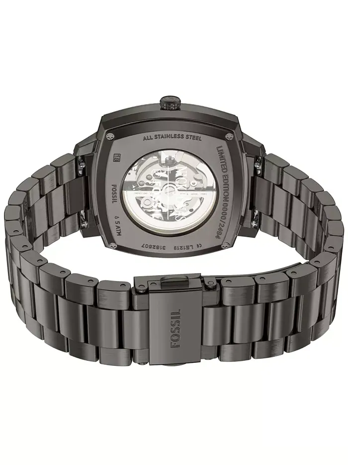 Унисекс часы Nick Jonas x Machine Luxe Automatic Gunmetal из нержавеющей стали, 40mm Fossil — изображение 5 из 10