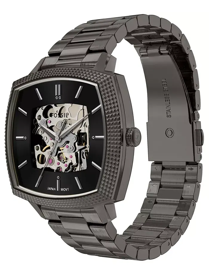 Унисекс часы Nick Jonas x Machine Luxe Automatic Gunmetal из нержавеющей стали, 40mm Fossil — изображение 7 из 10