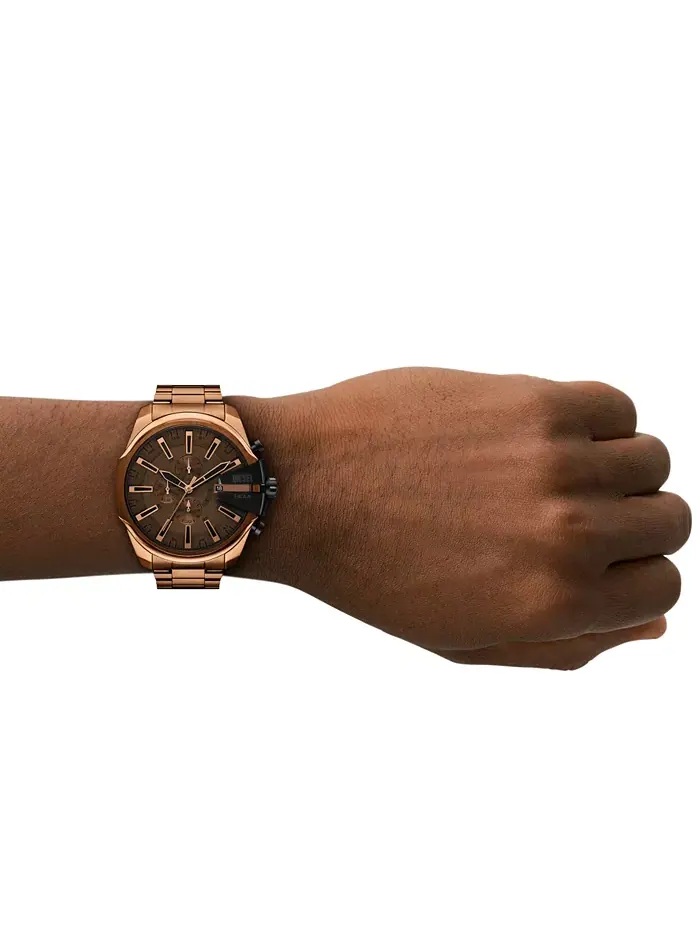 Мужские часы Mega Chief Slim Quartz Chronograph коричневые из нержавеющей стали, 48мм Diesel — изображение 4 из 4
