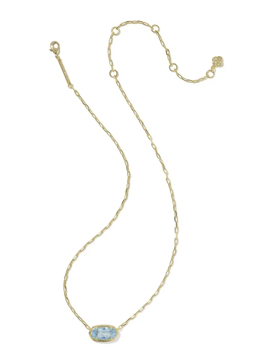 Овальный кулон Elisa Luxe с кубическим цирконием Kendra Scott — изображение 2 из 4, оттенок золотистый/светлый синий