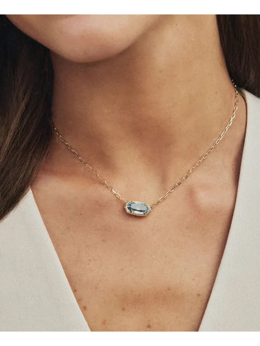 Овальный кулон Elisa Luxe с кубическим цирконием Kendra Scott — изображение 4 из 4, оттенок золотистый/светлый синий