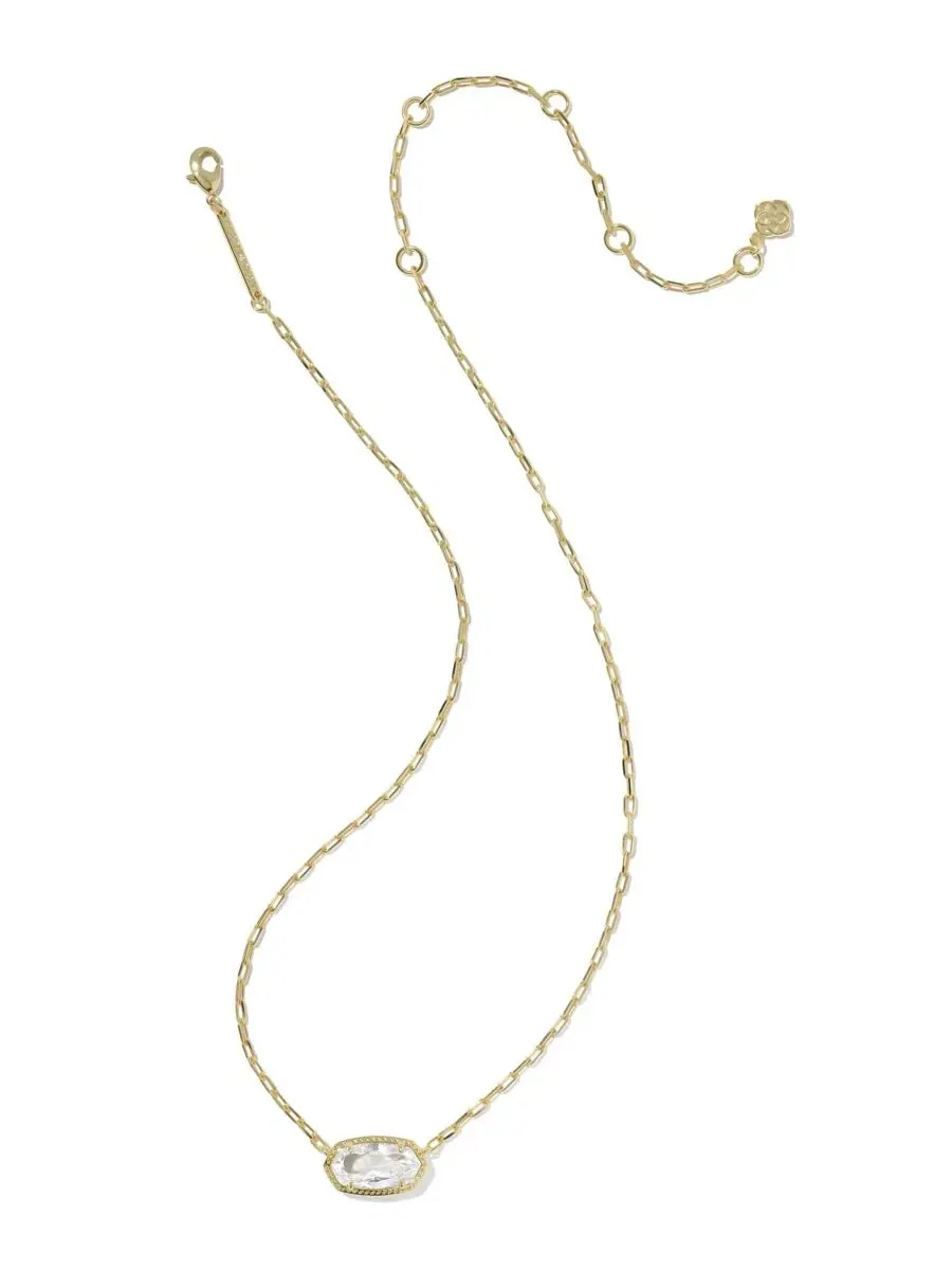 Овальный кулон Elisa Luxe с кубическим цирконием Kendra Scott — изображение 2 из 5, оттенок золотистый белый