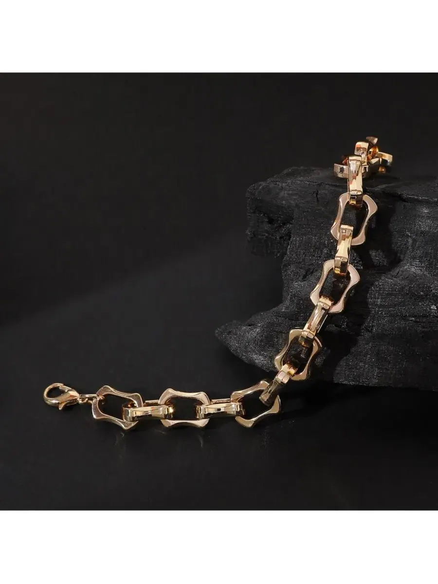 Женский браслет-цепочка The Bracket-Link Chain Bracelet - California Sohi — изображение 2 из 7, оттенок золото